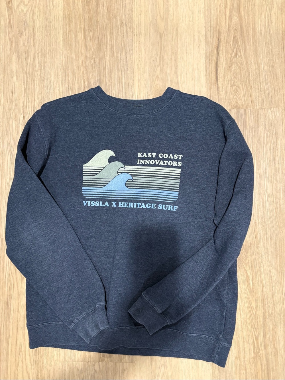 Vissla Navy 'East Coast Innovators' Crewneck Sweatshirt